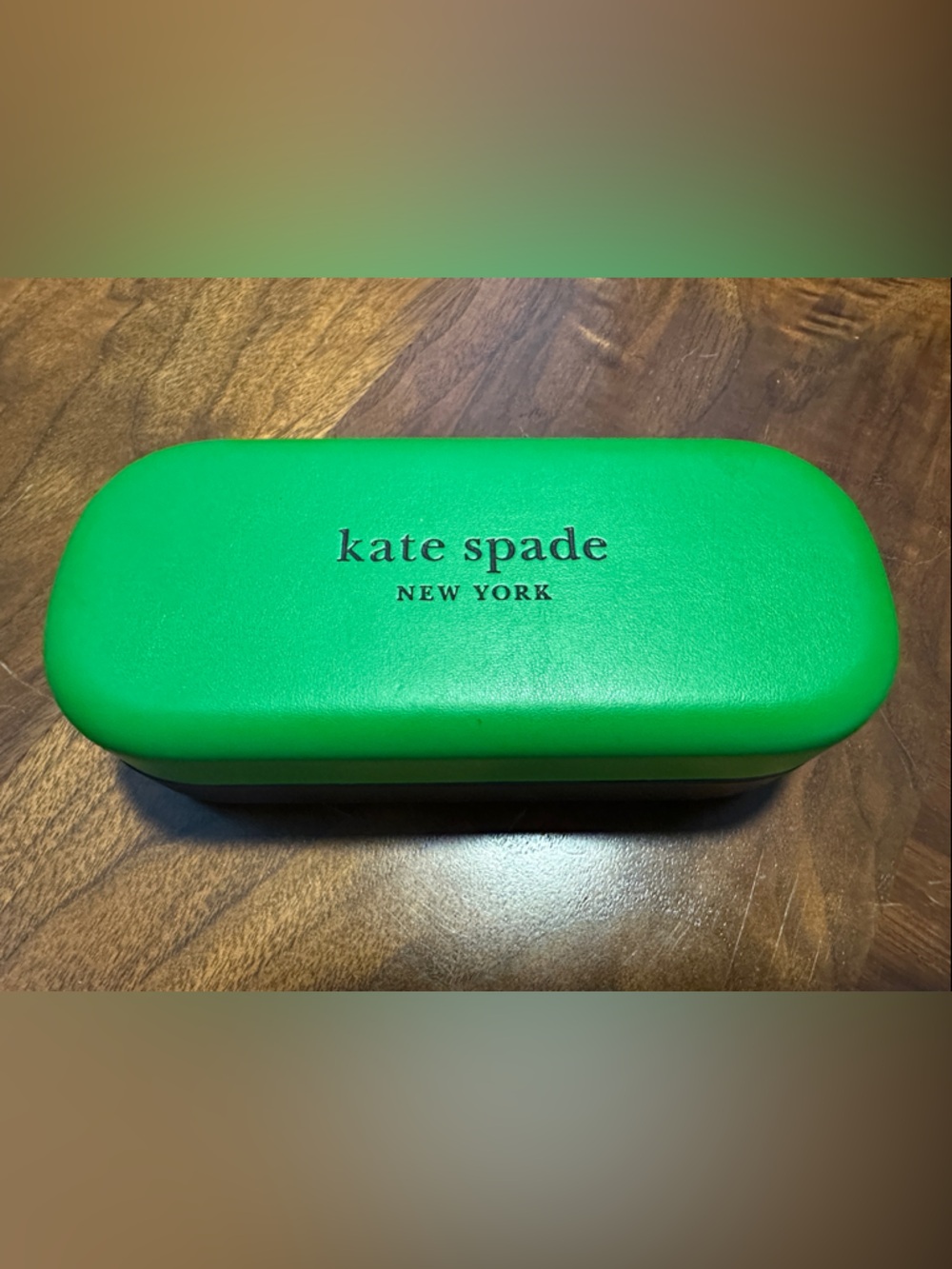 kate spade green hard shell eyewear case